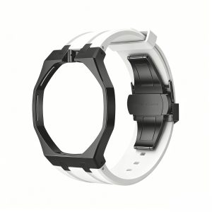Bracelet Blanc — Cadran Noir · 12H