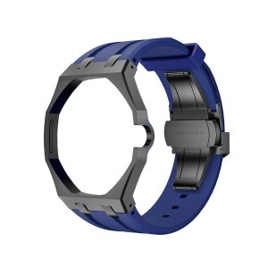 Bracelet Bleu — Cadran Noir · 3H