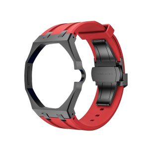Bracelet Rouge — Cadran Noir · 3H