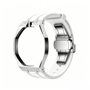 Bracelet Blanc — Cadran Argent · 12H