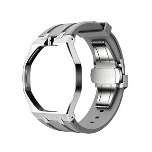 Bracelet Gris — Cadran Argent · 12H