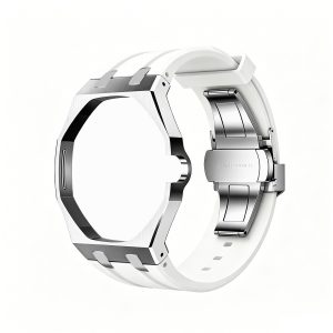Bracelet Blanc — Cadran Argent · 3H