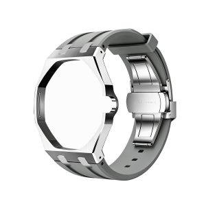 Bracelet Gris — Cadran Argent · 3H