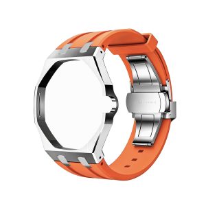 Bracelet Orange — Cadran Argent · 3H